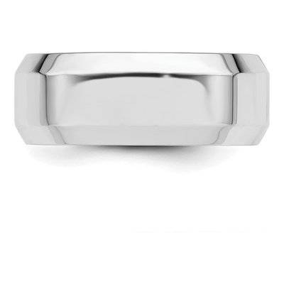 Sterling Silver 8mm Beveled Comfort-Fit Wedding Band – view 3