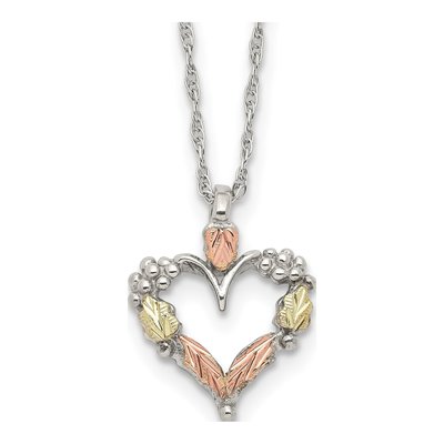 Sterling Silver Black Hills Open Heart Pendant Necklace