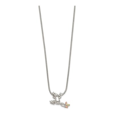 Sterling Silver Black Hills Frog Pendant Necklace – view 2
