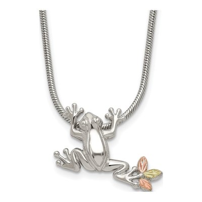Sterling Silver Black Hills Frog Pendant Necklace