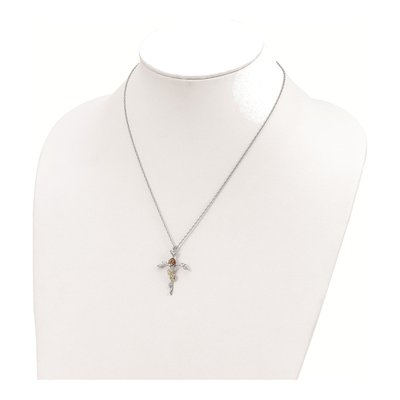 Sterling Silver Black Hills Floral Cross Pendant Necklace – view 3