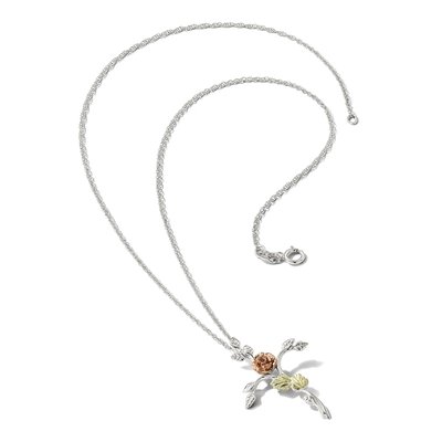 Sterling Silver Black Hills Floral Cross Pendant Necklace – view 5