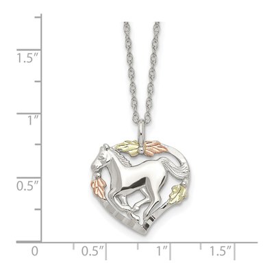 Sterling Silver Black Hills Horse Heart Pendant Necklace – view 3