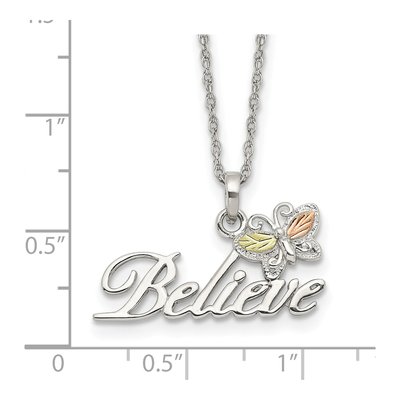 Sterling Silver Black Hills Butterfly Pendant Necklace – view 2