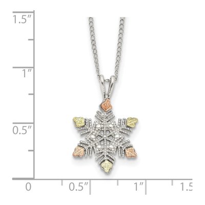 Sterling Silver Black Hills Snowflake Pendant Necklace – view 2