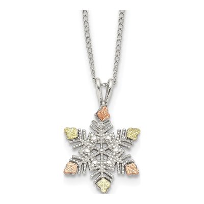 Sterling Silver Black Hills Snowflake Pendant Necklace