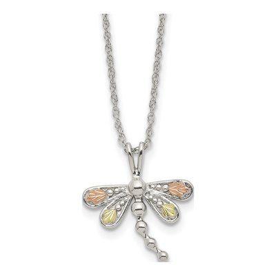 Sterling Silver Landstrom's Mt Rushmore Black Hills Dragonfly18 Pendant Necklace