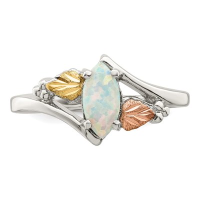 Sterling Silver Lab-Created Opal Hills Ring – view 5