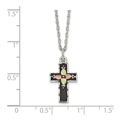 Sterling Silver Black Hills Antiqued Cross Pendant Necklace – view 2