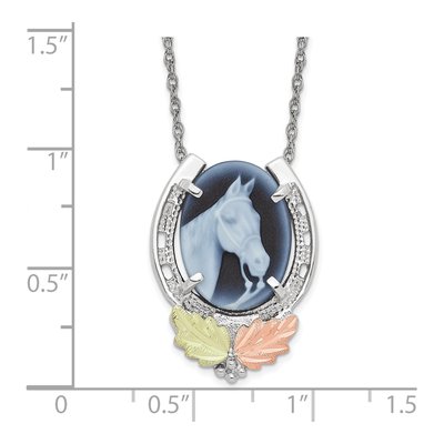 Sterling Silver Black Hills Horseshoe Pendant Necklace – view 3