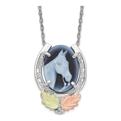 Sterling Silver Black Hills Horseshoe Pendant Necklace