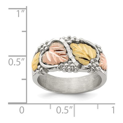 Sterling Silver Black Hills Leaves Ring – view 4