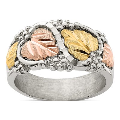 Sterling Silver Black Hills Leaves Ring