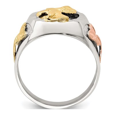 Men's Sterling Silver Landstrom's Black Hills Eagle Ring – view 2
