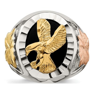 Men's Sterling Silver Landstrom's Black Hills Eagle Ring – view 5