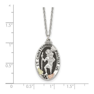 Sterling Silver Black Hills St Christopher Pendant Necklace – view 2