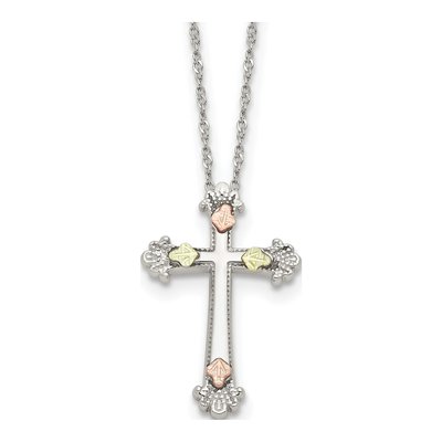 Sterling Silver Black Hills Cross Pendant Necklace