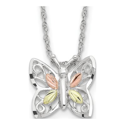 Sterling Silver Landstrom's Black Hills Butterfly Pendant Necklace