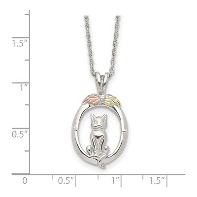 Sterling Silver Landstrom's Black Hills Cat Pendant Necklace – view 2