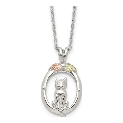 Sterling Silver Landstrom's Black Hills Cat Pendant Necklace