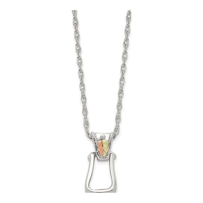 Sterling Silver Landstrom's Mt Rushmore Black Hills Stirrup Pendant Necklace – view 3