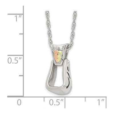 Sterling Silver Landstrom's Mt Rushmore Black Hills Stirrup Pendant Necklace – view 4