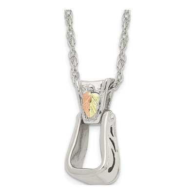 Sterling Silver Landstrom's Mt Rushmore Black Hills Stirrup Pendant Necklace
