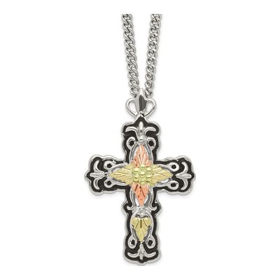 Sterling Silver Landstrom's Black Hills Cross Pendant Necklace