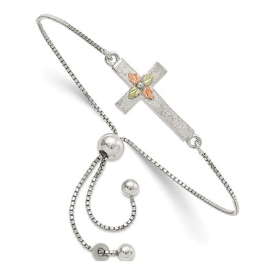 Sterling Silver Black Hills Cross Bracelet