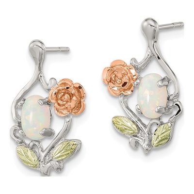 Sterling Silver Landstrom's Black Hills Opal Dangle Earrings – view 2