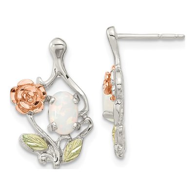 Sterling Silver Landstrom's Black Hills Opal Dangle Earrings