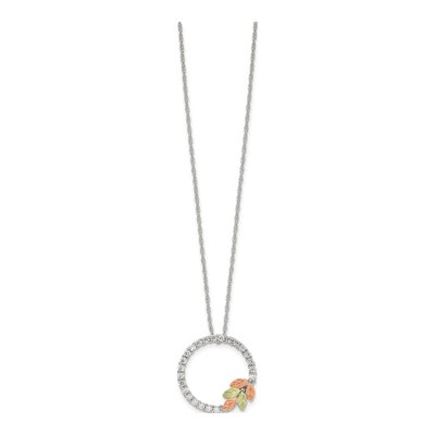 Sterling Silver CZ Circle Pendant Necklace – view 2