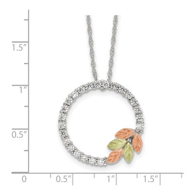 Sterling Silver CZ Circle Pendant Necklace – view 4