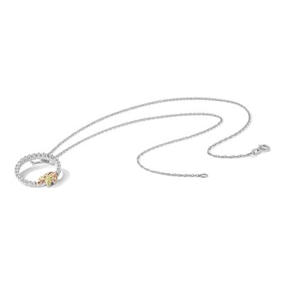 Sterling Silver CZ Circle Pendant Necklace – view 5