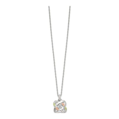 Sterling Silver 1/7 ct tw Diamond Love Knot Pendant Necklace – view 2