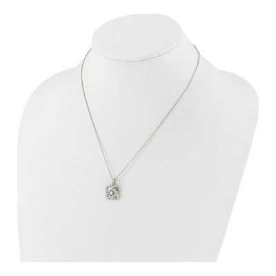 Sterling Silver 1/7 ct tw Diamond Love Knot Pendant Necklace – view 3