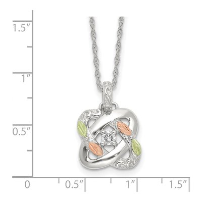Sterling Silver 1/7 ct tw Diamond Love Knot Pendant Necklace – view 4