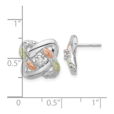 Sterling Silver 1/10 ct tw Round Diamond Love Knot Stud Earrings – view 4