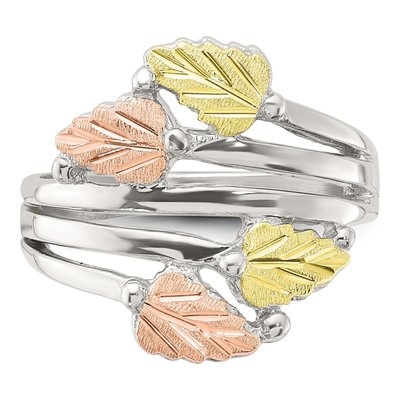 Sterling Silver Black Hills Bypass Leaf Ring – view 4