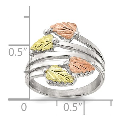 Sterling Silver Black Hills Bypass Leaf Ring – view 5