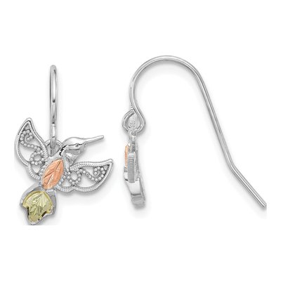Sterling Silver Hummingbird Dangle Earrings