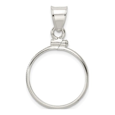 Sterling Silver Screw Top Coin Bezel Pendant – view 4