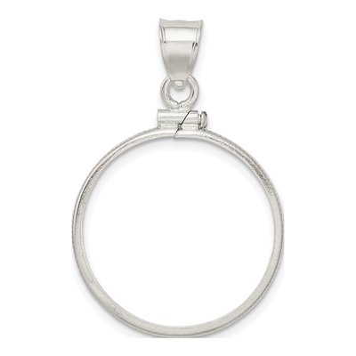 Sterling Silver Screw Top Coin Bezel Pendant – view 4