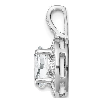 Sterling Silver White Topaz & Diamond Pendant – view 3