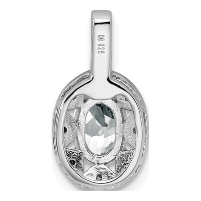 Sterling Silver White Topaz & Diamond Pendant – view 4