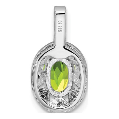 Sterling Silver Peridot & Diamond Birthstone Pendant – view 4