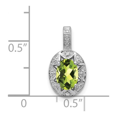 Sterling Silver Peridot & Diamond Birthstone Pendant – view 5