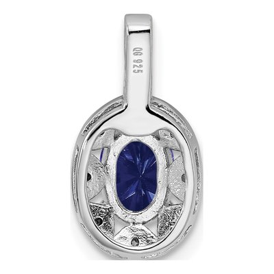Sterling Silver Lab-Created Sapphire & Diamond Pendant – view 4
