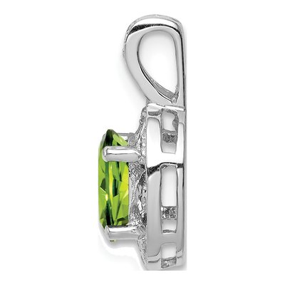 Sterling Silver Peridot & Diamond Pendant – view 3