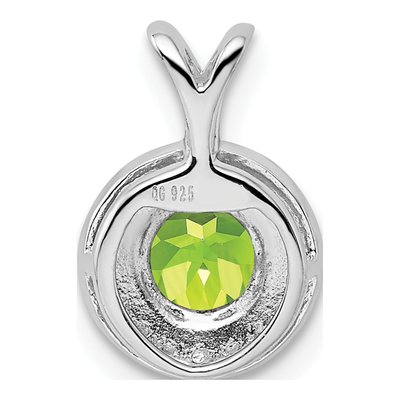 Sterling Silver Peridot & Diamond Pendant – view 4